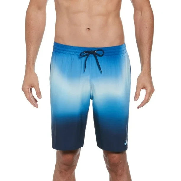 Men's Nike NESSC548DS Swim Trunk Midnight Navy Stretch Drawstring Waist FTS919