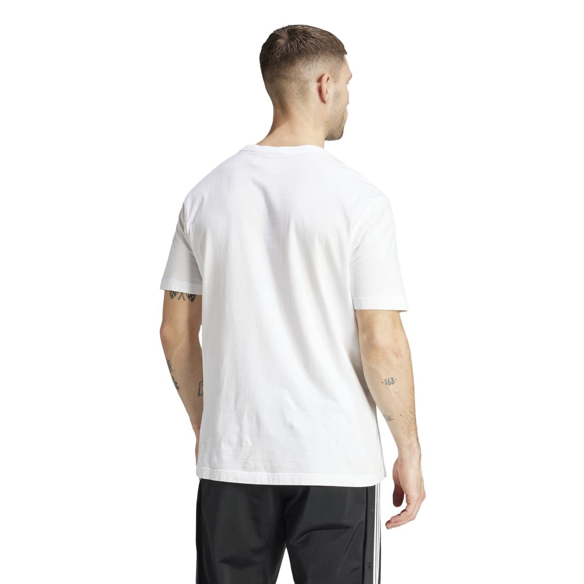 White crew-neck T-shirt back view with short sleeves
