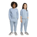 Light blue infant adidas Originals sweatshirt and jogger set, front view.