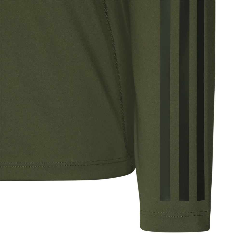 Adidas Originals green long-sleeve t-shirt sleeve with three stripe detail