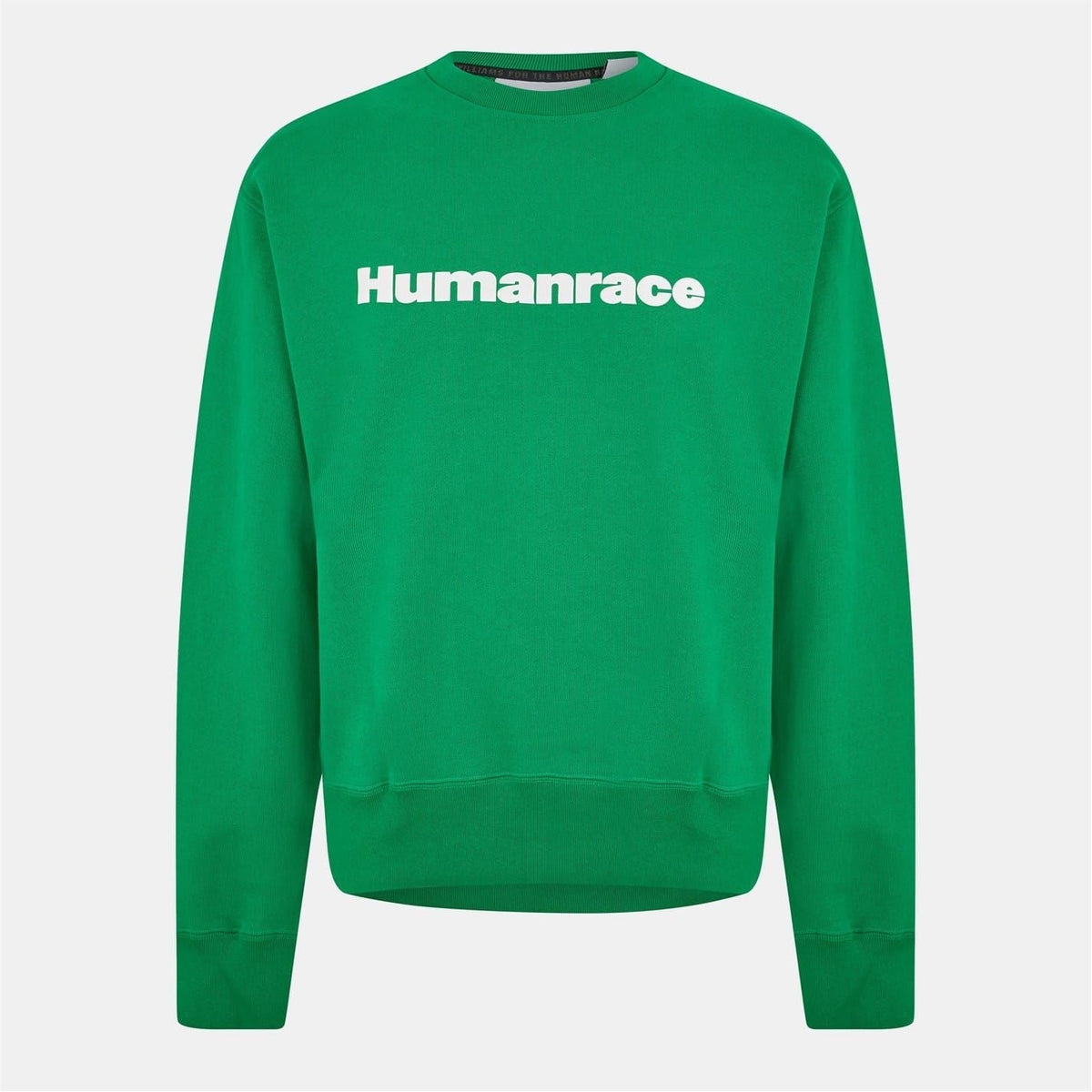adidas Originals Basics crew neck sweatshirt, green, long sleeves, Humanrace logo