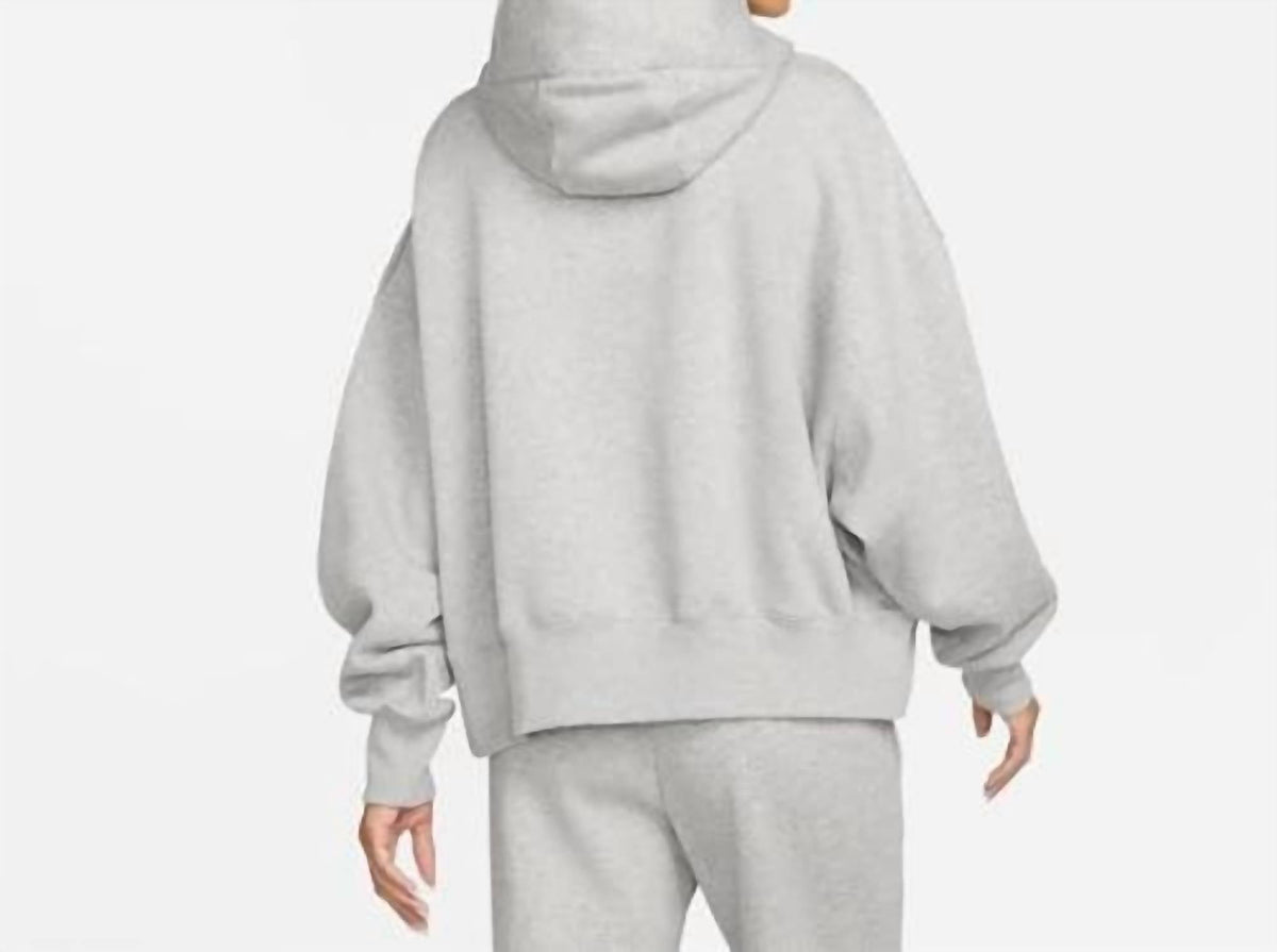 Phoenix Fleece Pullover Hoodie In Dark Heather Grey/white