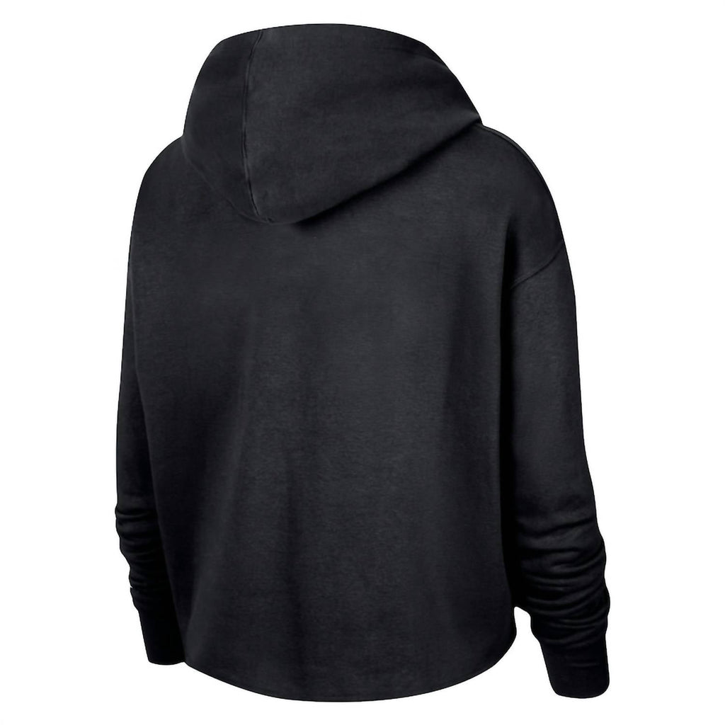 Women's Wnba Logowoman Team 13 Cropped Pullover Hoodie In Black