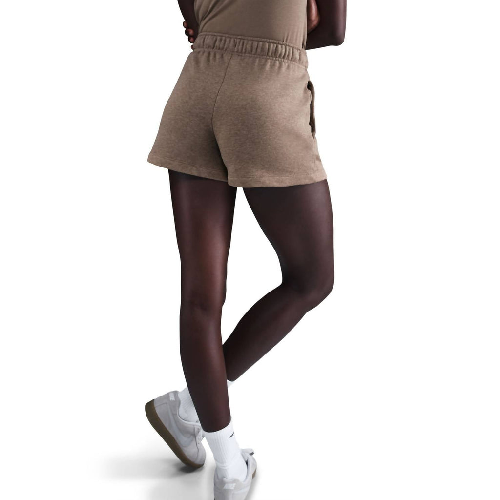 Women's Sportswear Club Fleece Mid-Rise Shorts In Mink Brown/heather/white