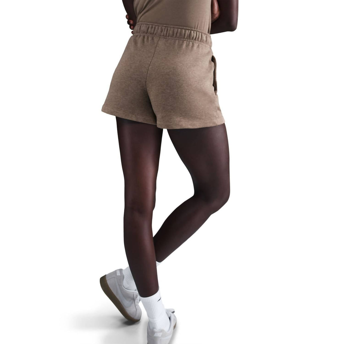 Women's Sportswear Club Fleece Mid-Rise Shorts In Mink Brown/heather/white