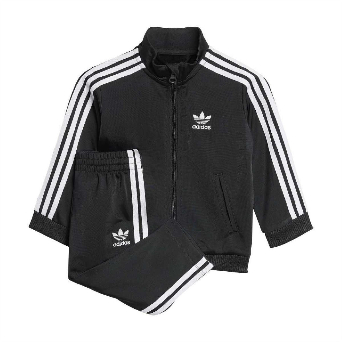 Adidas Originals infants Firebird Adicolor tracksuit in vibrant colors, designed for babies and toddlers aged 0-24 months.