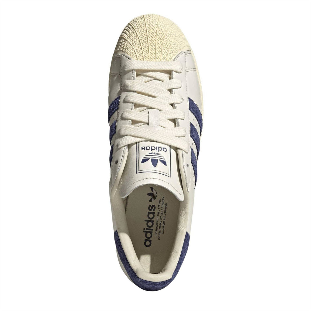 White adidas Originals Superstar II sneakers with lace-up front and adidas logo insole