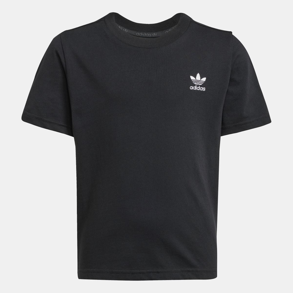 Black adidas juniors T-shirt with chest logo