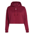 adidas Originals cropped hooded sweatshirt with relaxed fit, featuring a drawstring hood and soft fabric in a casual style