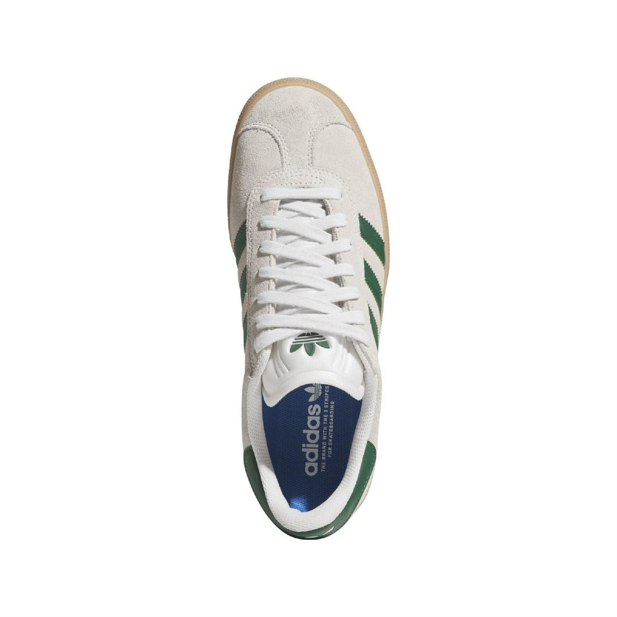 adidas Advantage white lace-up sneakers with green stripes and gum outsole