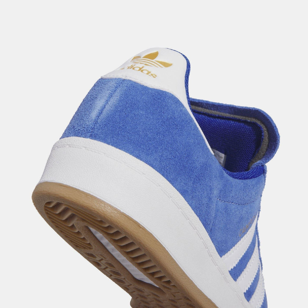 Adidas Originals Campus ADV trainers in black and white leather with white rubber sole, casual athletic footwear for everyday wear.