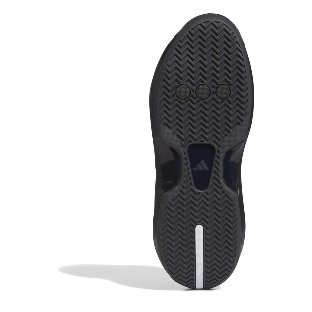 Black infant trainers outsole with zigzag tread and adidas logo detail