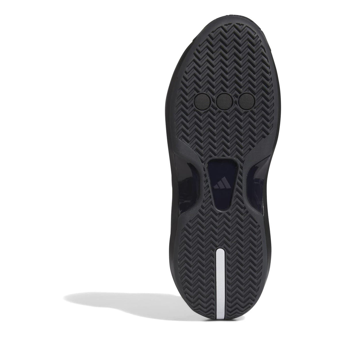 Black infant trainers outsole with zigzag tread and adidas logo detail