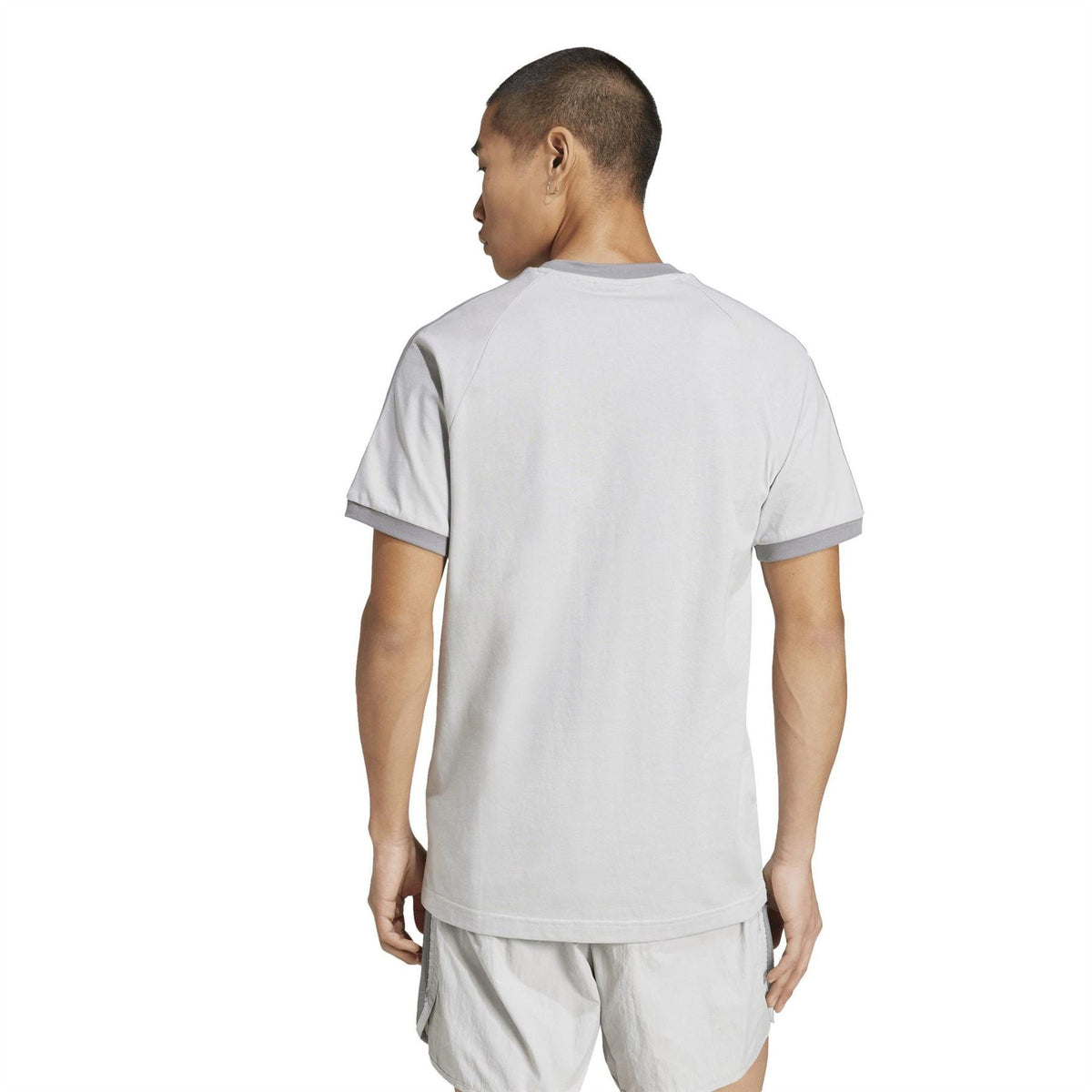 Light grey adidas Originals T-shirt with crew neck, back view