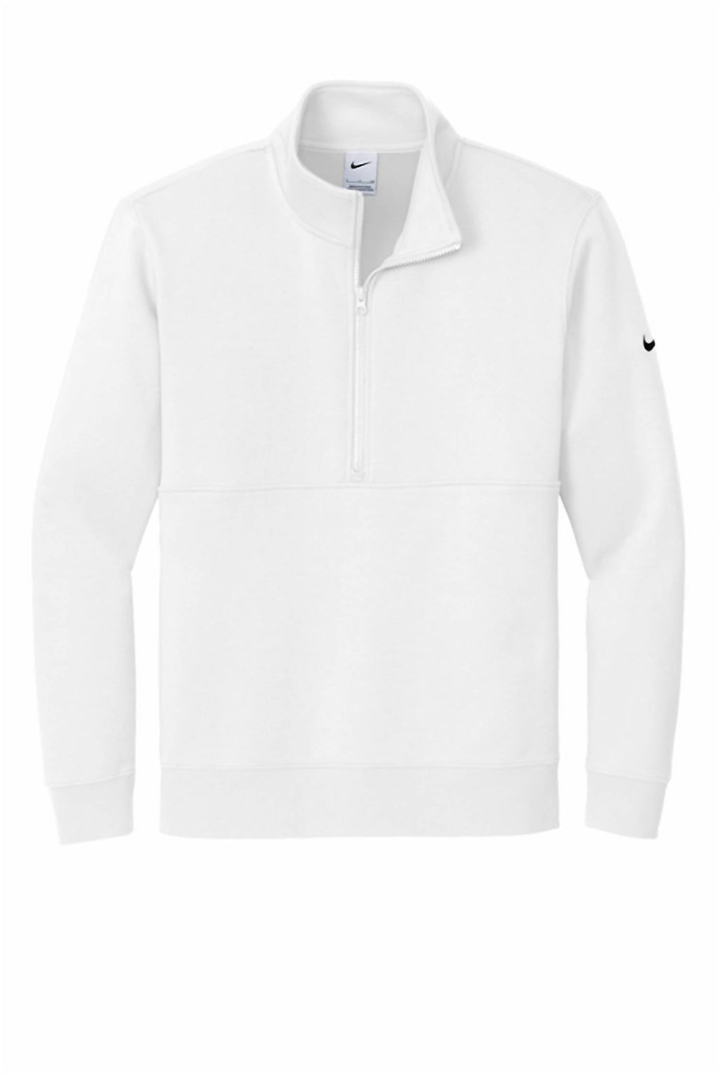 Club Fleece Sleeve Swoosh 1/2 Zip Pullover In White