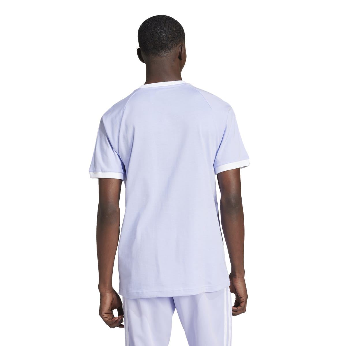 Lavender adidas Originals Adicolor 3-Stripes T-shirt with short sleeves, plain back