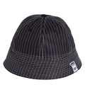 adidas Originals black bucket hat with white dotted pinstripe lines and small eyelets