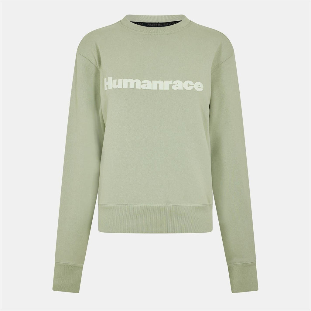 adidas Originals Basics crew neck sweatshirt, light green, long sleeves, Humanrace logo
