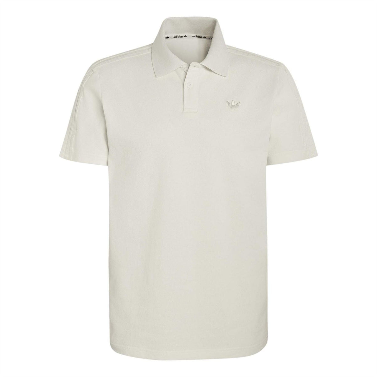 adidas Originals cloud white polo shirt, short sleeves, buttoned collared neckline