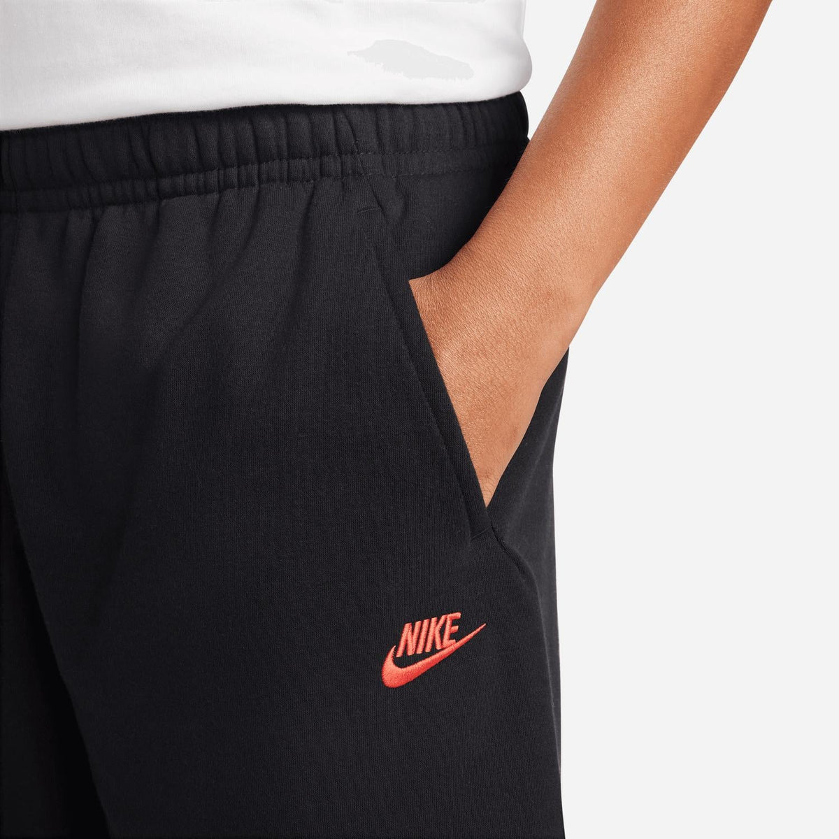 Men's Fleece Graphic Shorts In Black/white-Lt Crimson