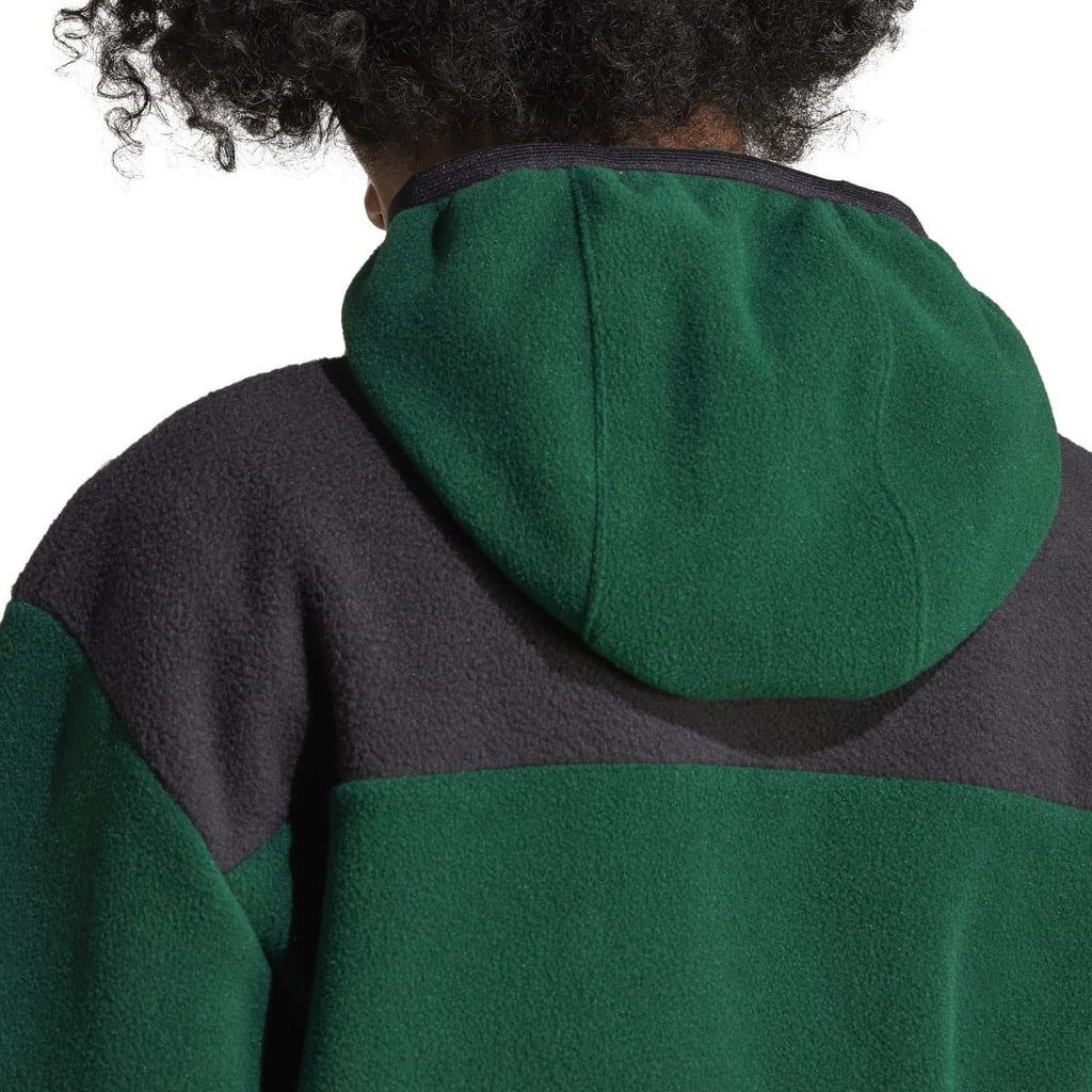adidas hoodie back with green hood and charcoal upper panel