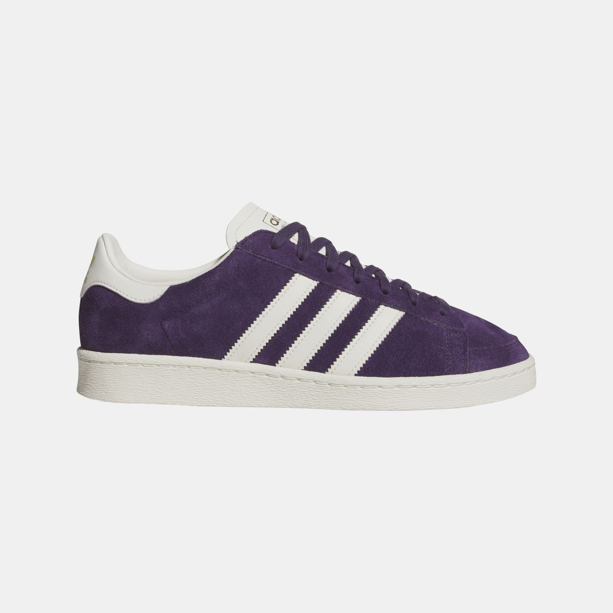 Purple adidas Originals Jabbar Lo sneakers, white triple stripes, lace-up front, low profile