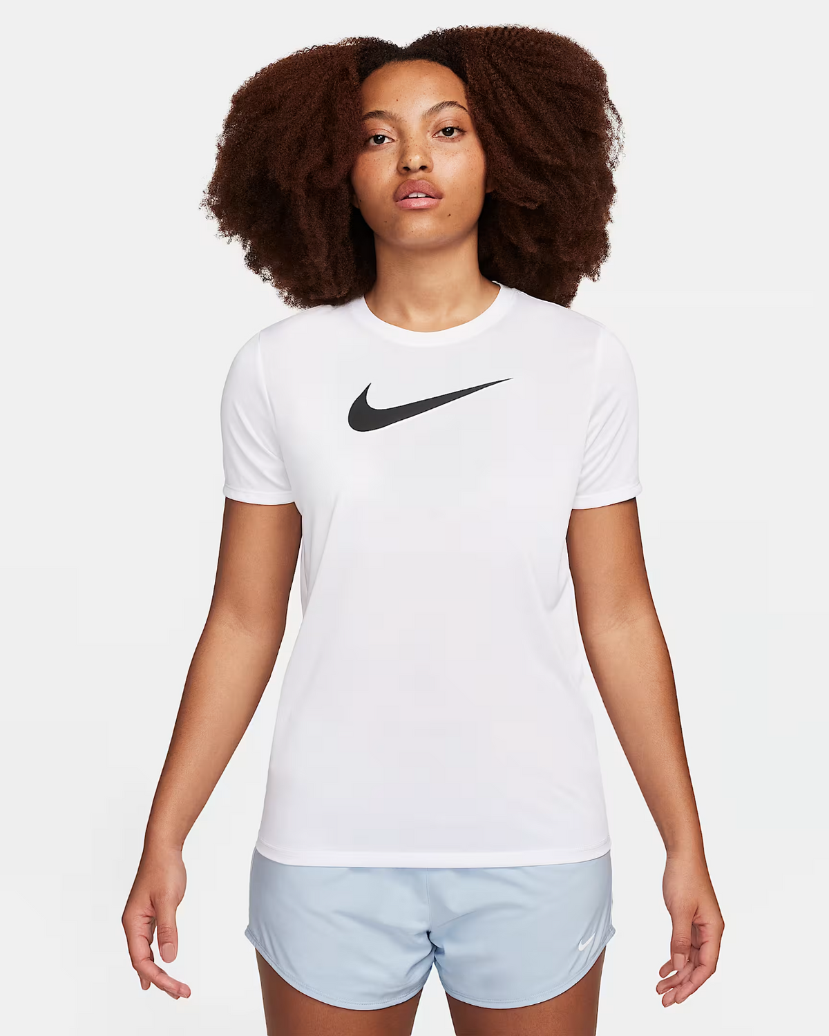 Women's Nike T-Shirt White Graphic Print Dri-FIT Crew Neck Short Sleeve NWO24