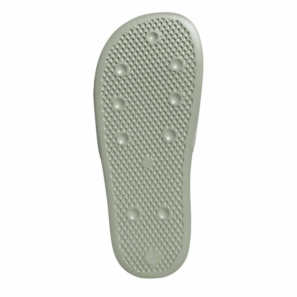 adidas Originals Adilette Lite open toe logo print slides, casual footwear with cushioned sole and stylish design.