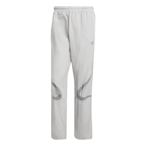 adidas Originals grey track pants with elastic waistband and large logo graphic