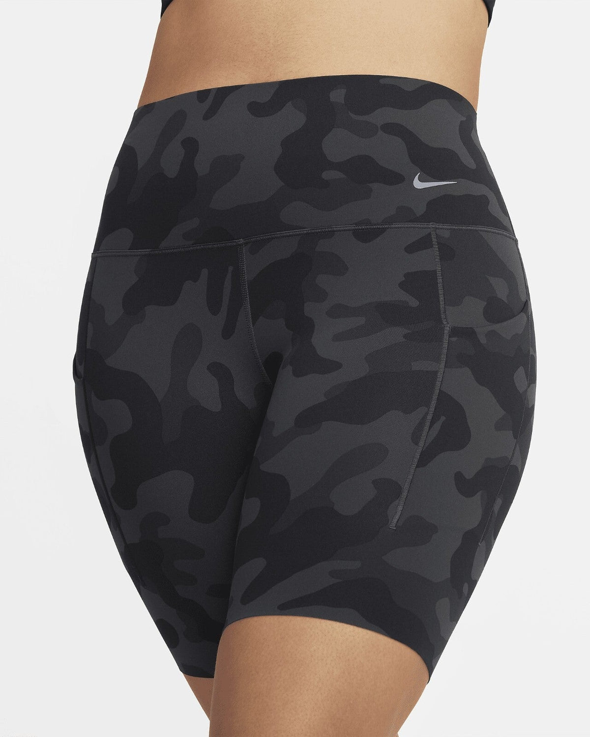 Unisex Nike Universal Biker Shorts Black Stretch Pull On High-Waisted SRT295