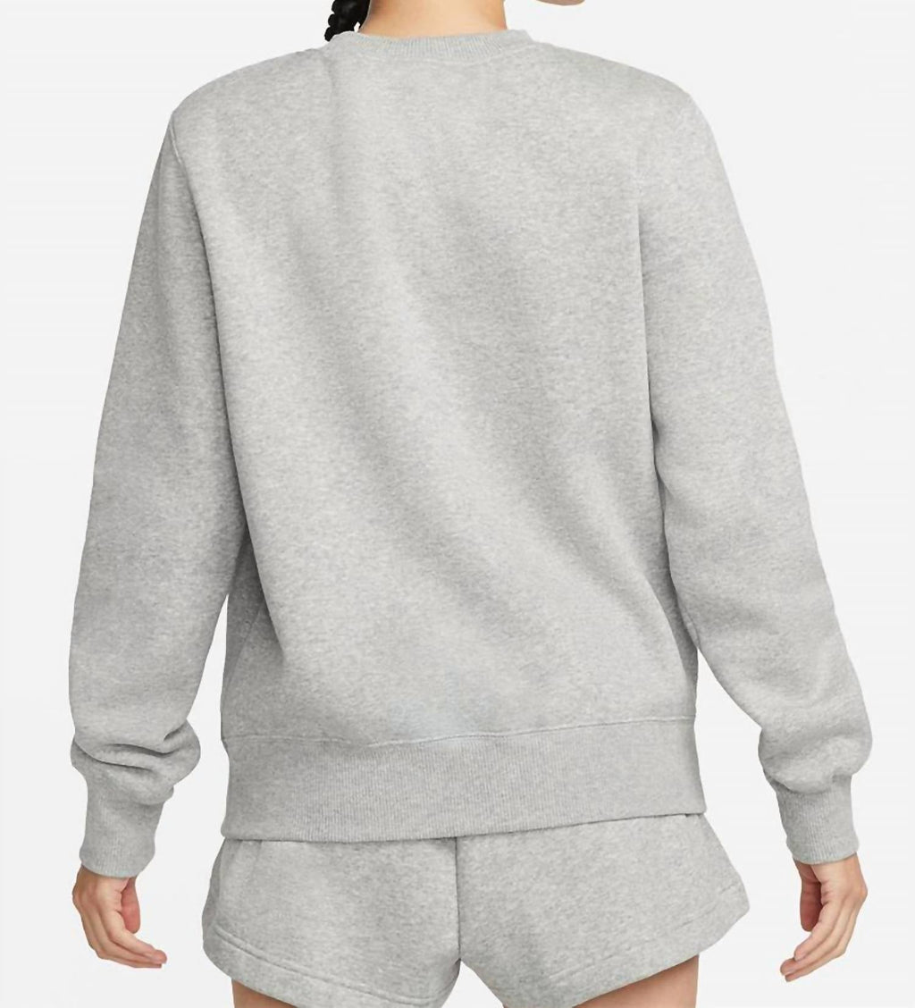 Phoenix Fleece Crew Sweatshirt In Dk Heather Grey/white