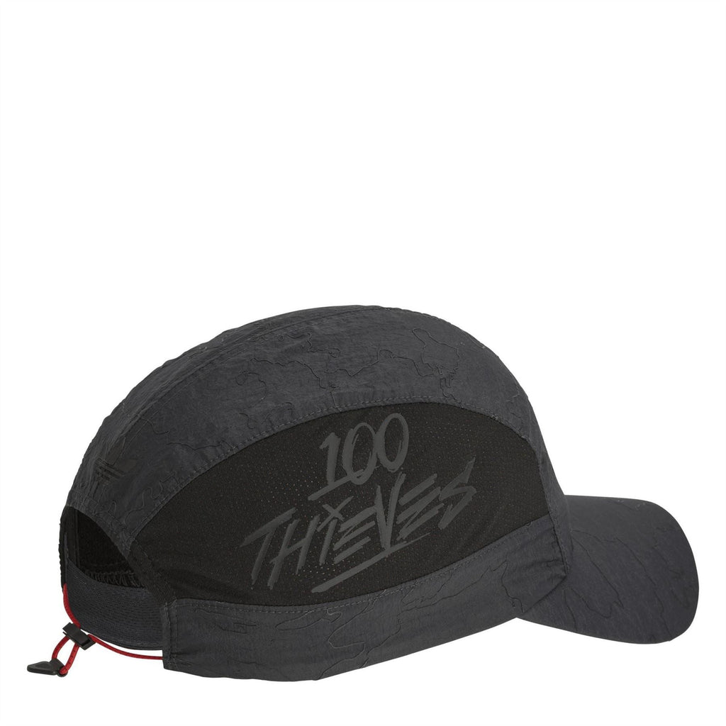 Charcoal adidas 100t cap, back print and adjustable strap with red detail