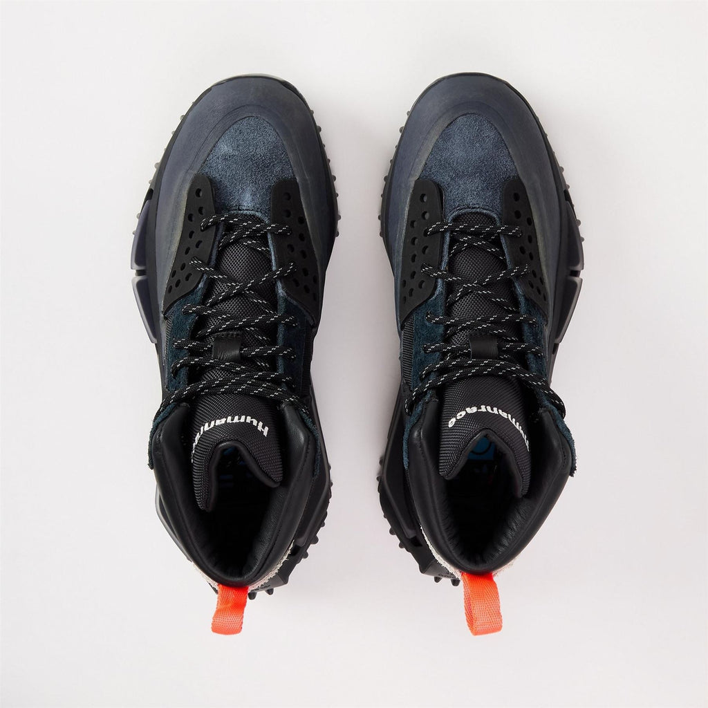 adidas Originals NMD S1 hi-top sneakers, black laced pair with orange pull tabs