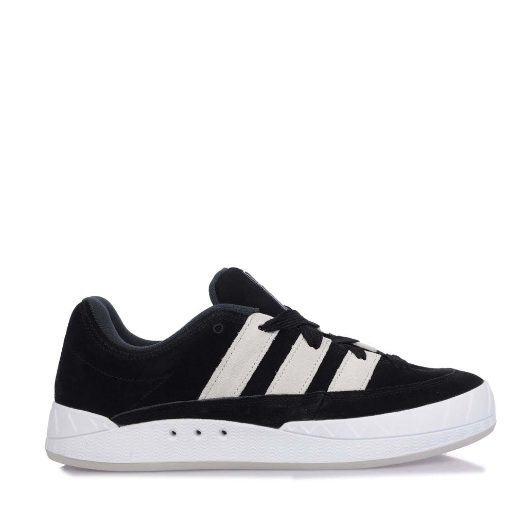 Black and white adidas Originals Adimatic lace-up trainers with striped side and white sole