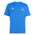 adidas Originals blue crew-neck T-shirt with Adidas trefoil and Mercedes Petronas logo