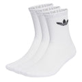 3-pack white crew socks with adidas Originals logo at ankle