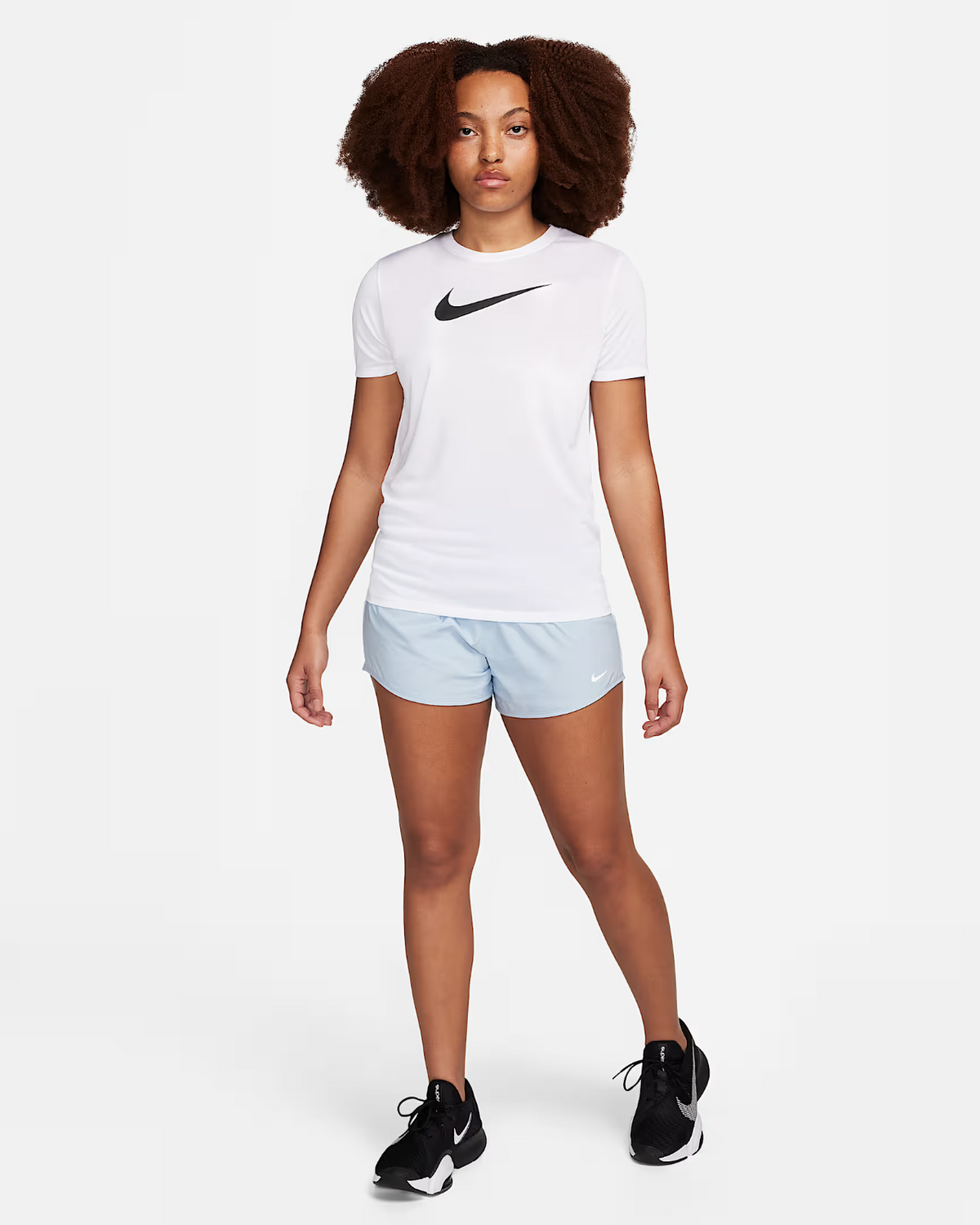 Women's Nike T-Shirt White Graphic Print Dri-FIT Crew Neck Short Sleeve NWO24