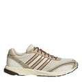 Off-white adidas Adizero mesh trainers, brown three stripes, lace-up