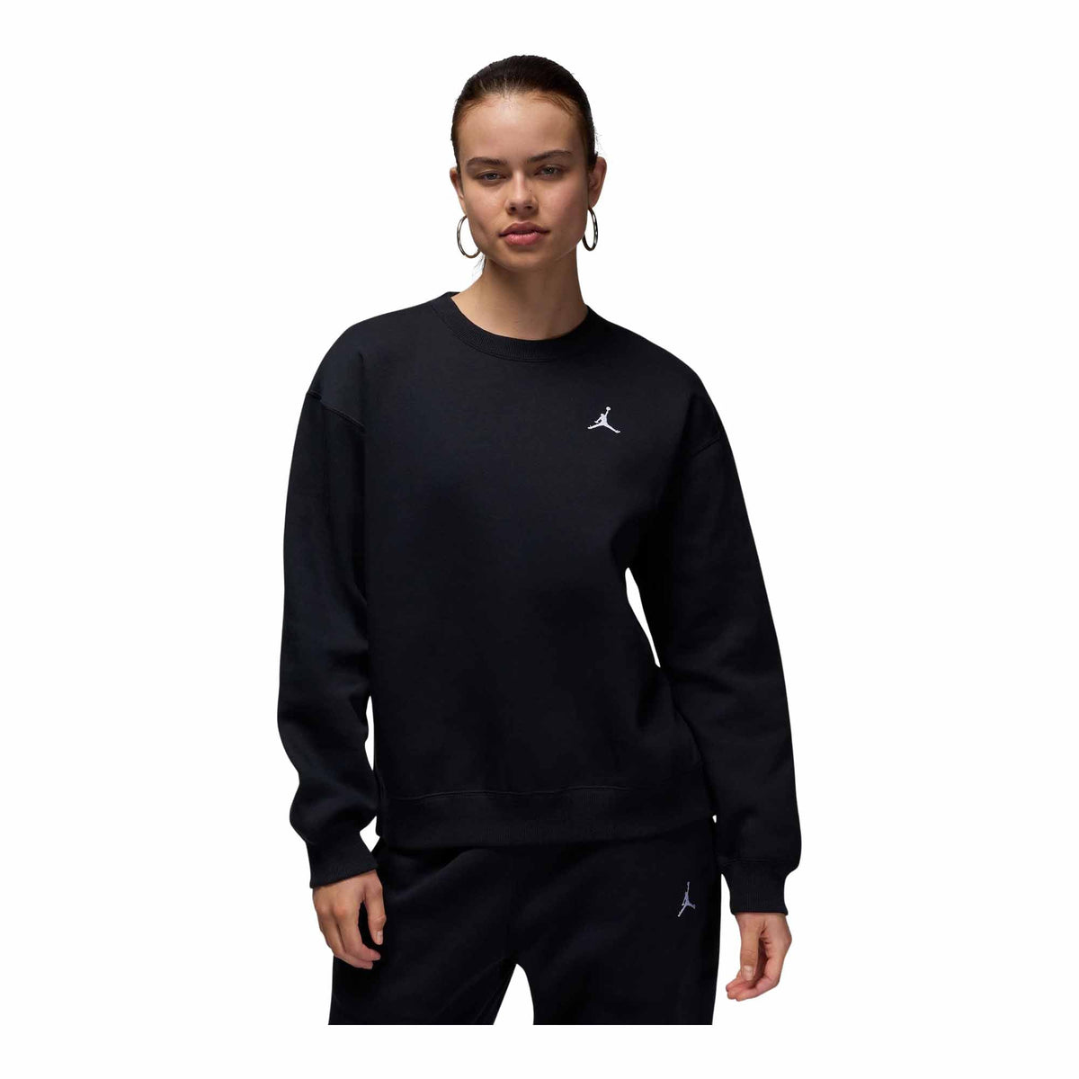 Womens Jordan Brooklyn Fleece Crewneck Sweatshirt Black/White