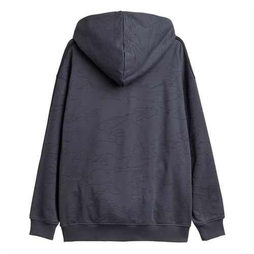adidas Originals 100t hoodie back in dark carbon with all-over embossed graphic