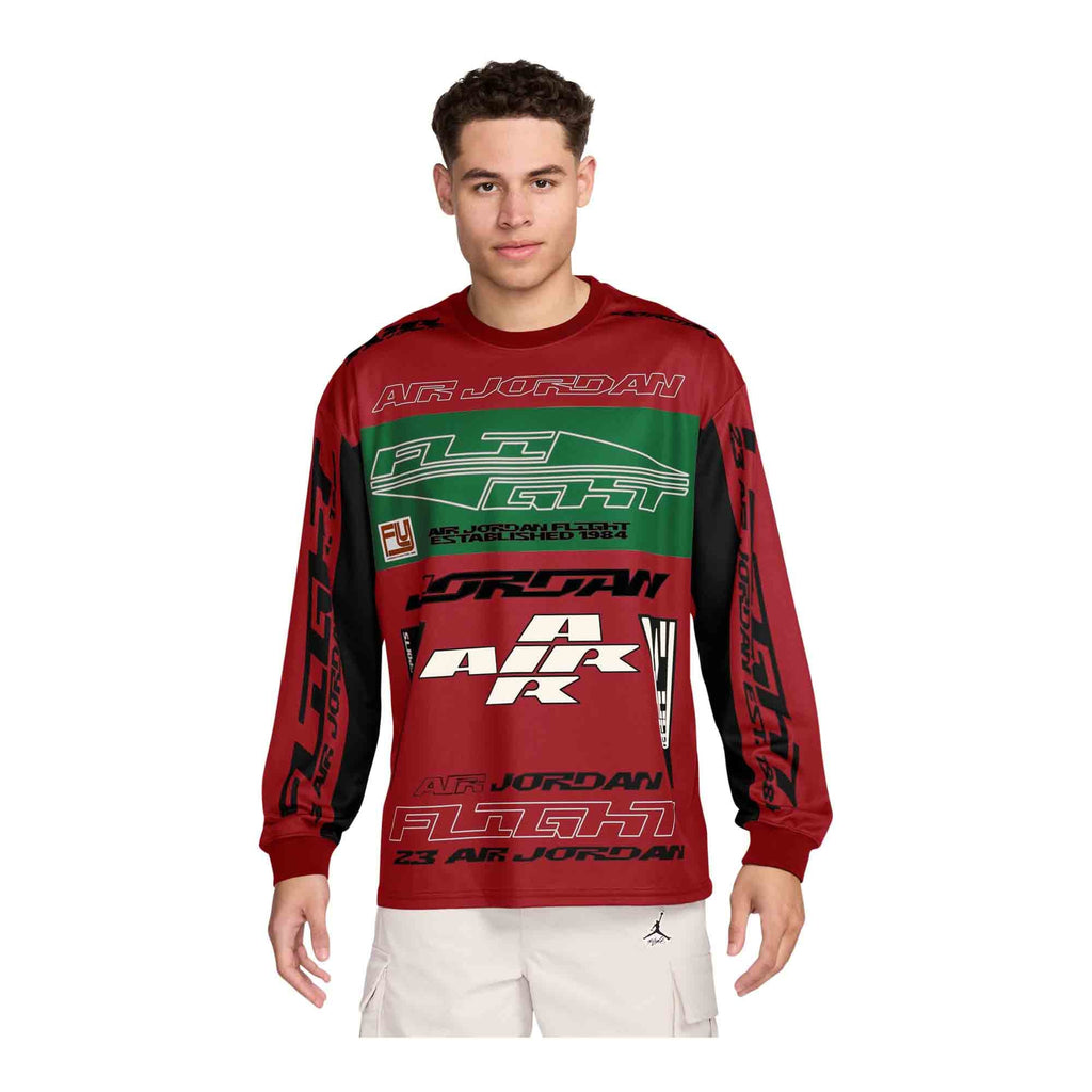 MENS JORDAN MVP LONG SLEEVE TOP_GYM RED/LUCKY GREEN/BLACK
