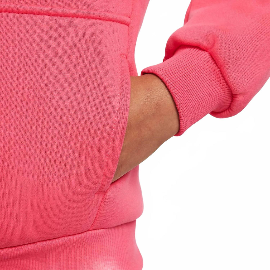 Sportswear Club Fleece Pullover Hoodie In Aster Pink/white