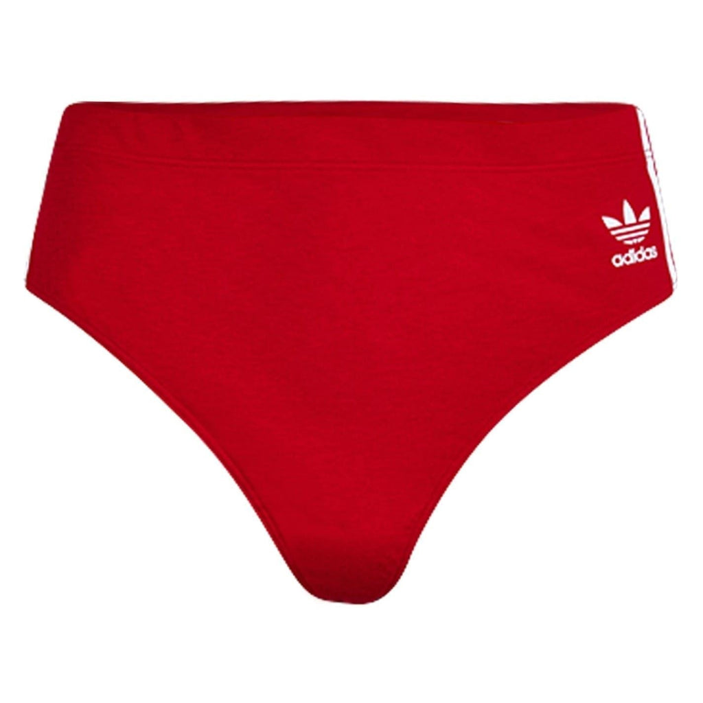 adidas Originals Comfort Flex Cotton thong underwear, soft white cotton fabric with elastic waistband, laid flat for display