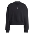 Black crewneck sweatshirt with small adidas Trefoil logo on chest