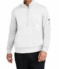 Club Fleece Sleeve Swoosh 1/2 Zip Pullover In White