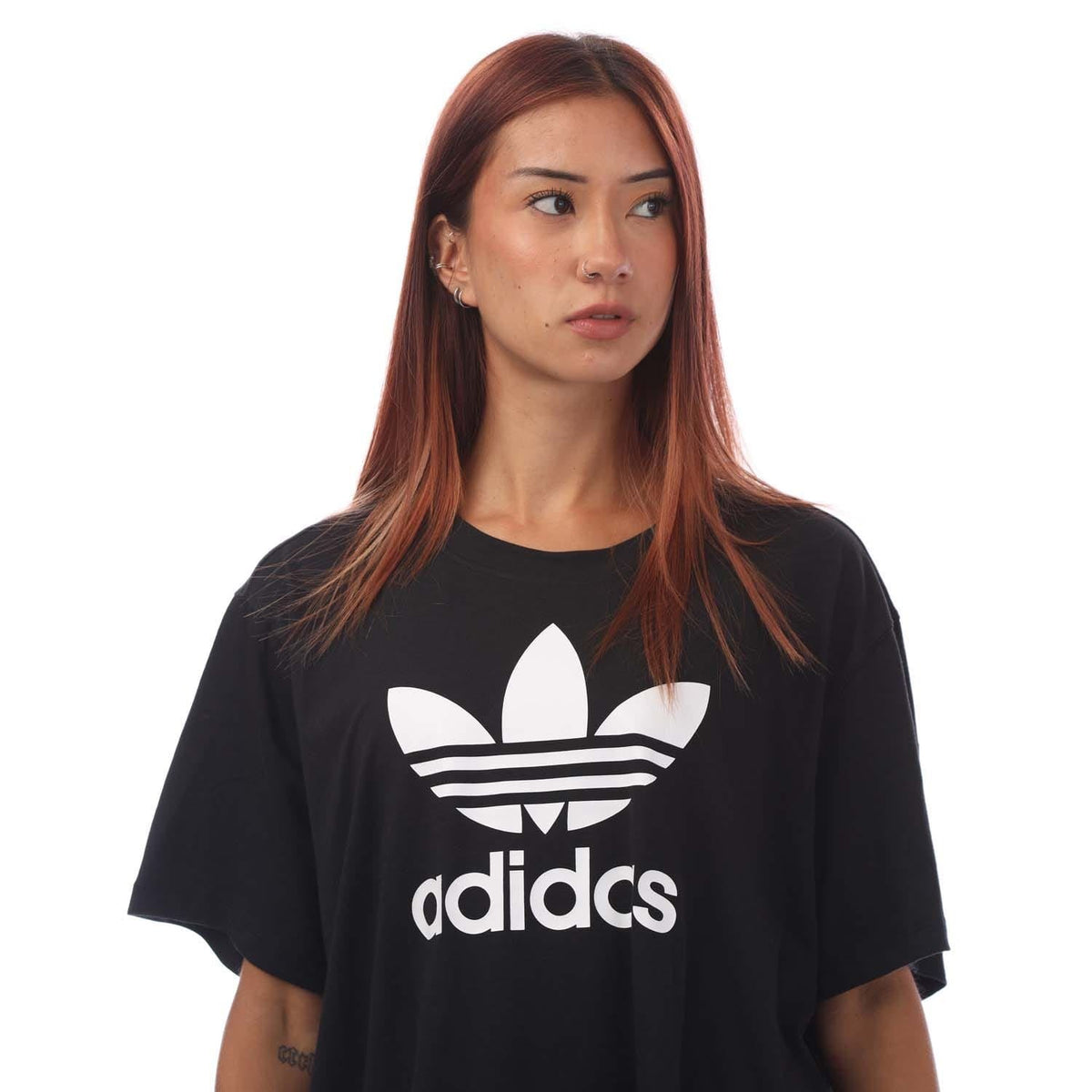 Plus size adidas Originals Adicolor Trefoil Boxy T-Shirt, casual tops with iconic logo, in soft fabric and relaxed fit.