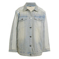 adidas Originals light denim collared jacket with side stripe panels and button front