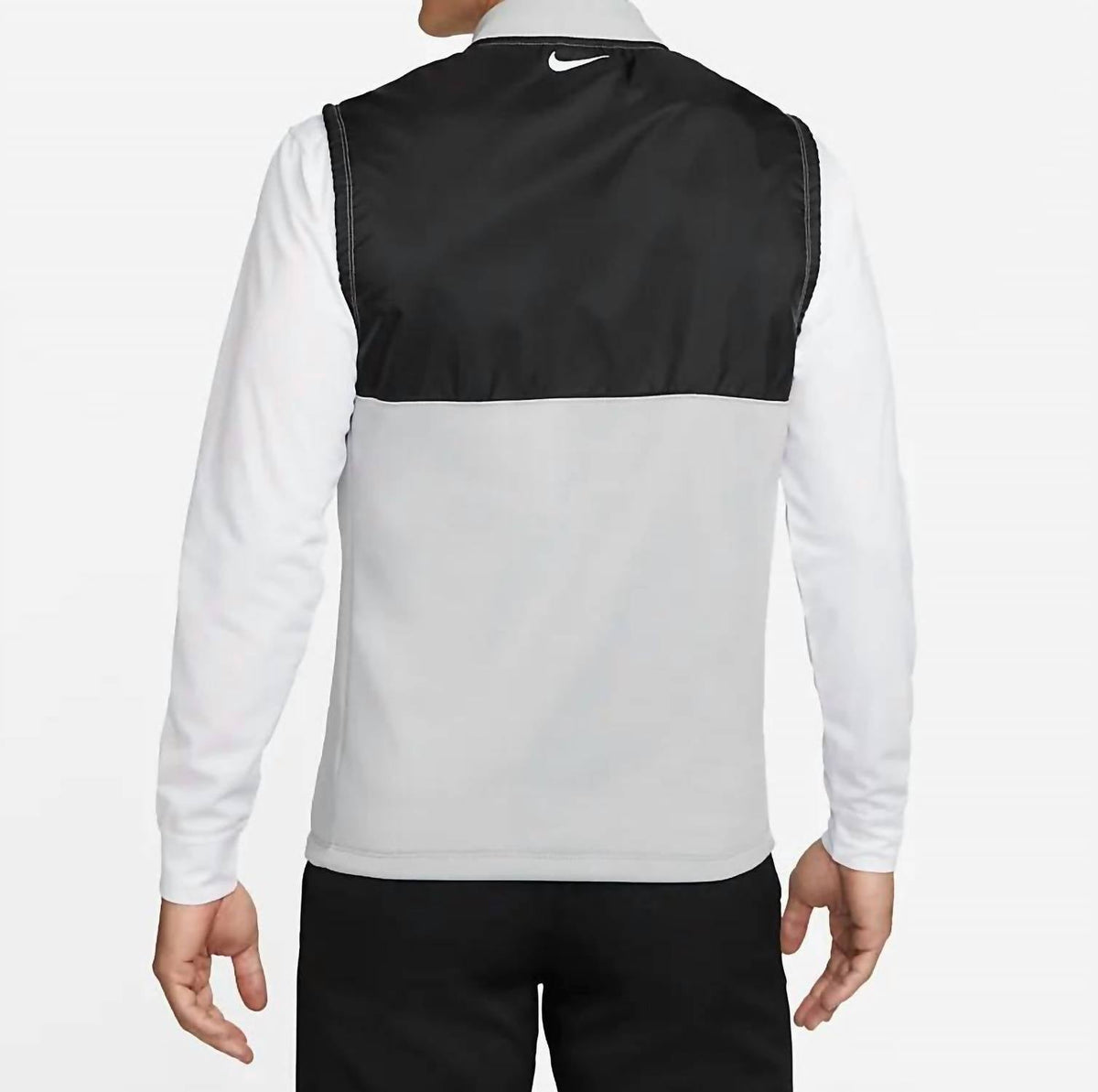 Men's Victory Golf Vest In Light Smoke Grey Black White