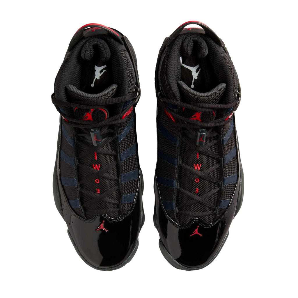 Men's Nike Jordan 6 Rings Black/Fire Red-Anthracite 322992-026