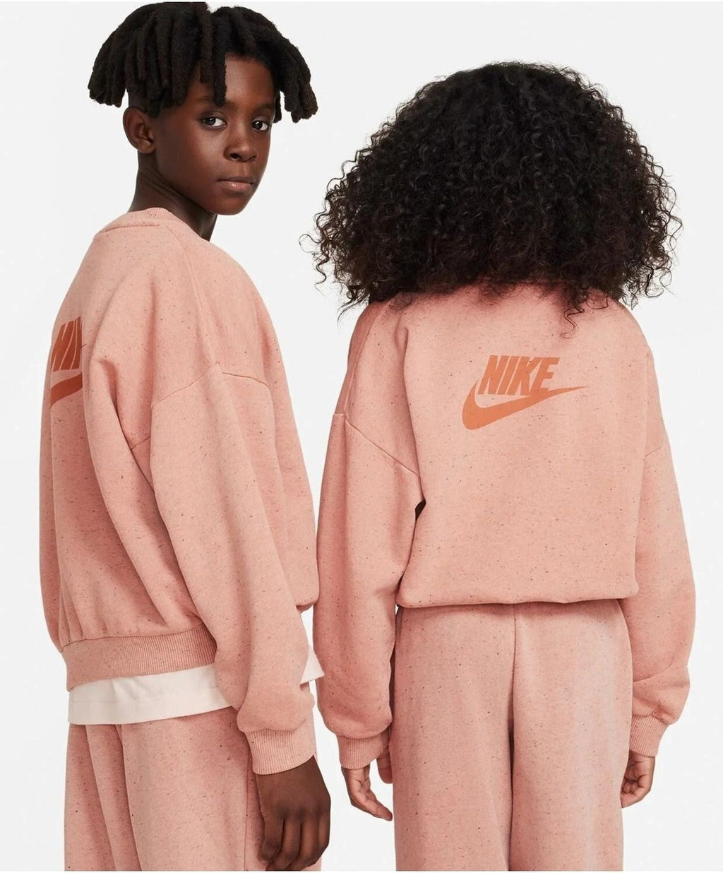 Nike DQ9002-872 Sweatshirt Kids  Rust Oxide Long Sleeve Crew Neck GBO154